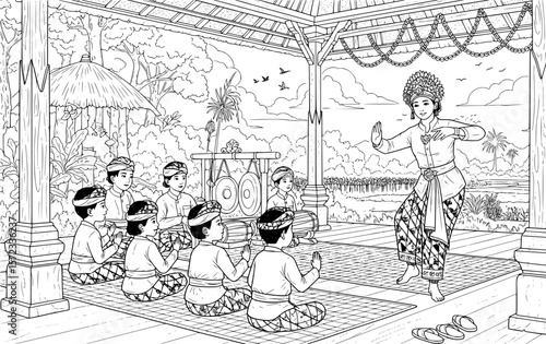 Children Watching Traditional Dance Performance in Open Stage Cultural Festival