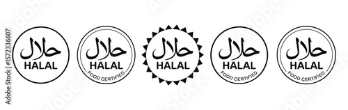 Halal icon vector logo design template  Vector