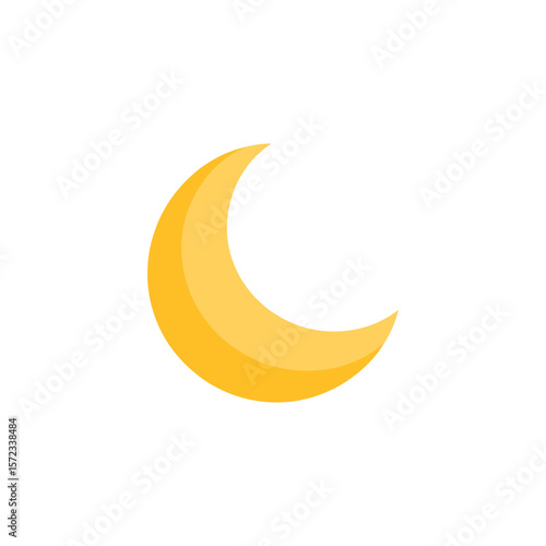 Moon and stars icon on light background night symbol dream nature crescent outline flat and colored style flat design vector illustration