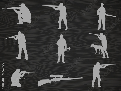 hunting man vector illustration, wild hunts man graphic design