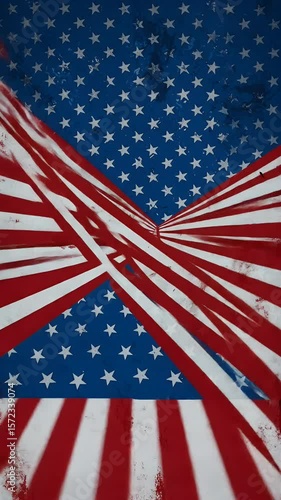 Grunge American Flag Stars Stripes Patriotic Background Illustration