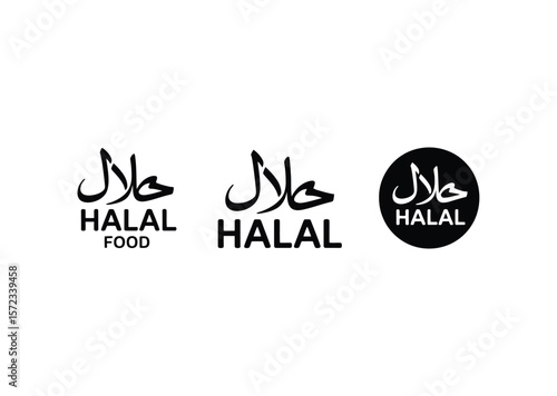 Halal icon vector logo design template  Vector