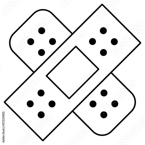 Skate Injury Plasters Icon Vector. Plasters Logo.