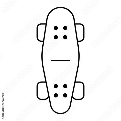 Skateboard Icon Vector. Longboard Logo