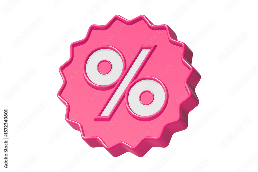 Obraz premium Percentage icon sign or percent message icon 3d rendering