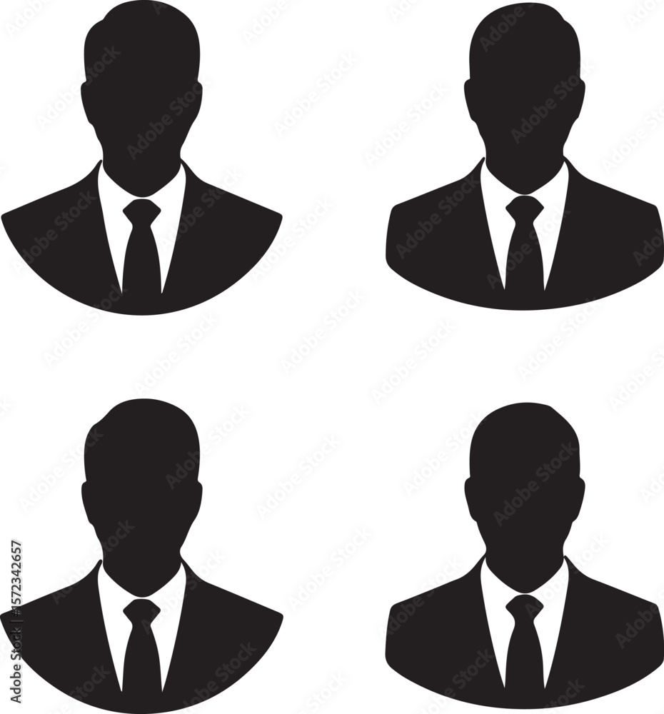 Four Business Professionals Silhouettes Team, Group, Collaboration Icon Four Business Professionals Silhouettes Team, Group, Collaboration Icon