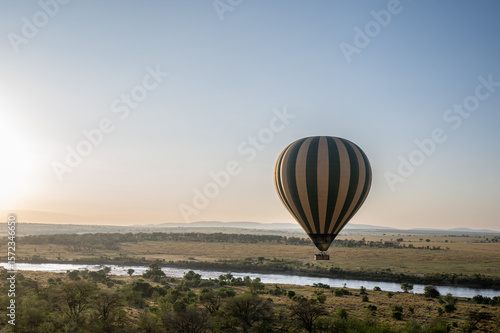 Wallpaper Mural Hot air balloon safari over Mara River in Serengeti National Park, Tanzania during Great Migration Torontodigital.ca