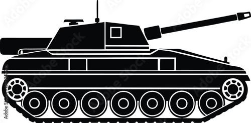 Vector art of a formidable tank stands ready, representing military strength and armored warfare