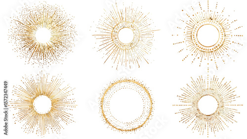 Modern simple style gold fireworks celebration banner background clipart vector 