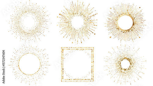 Modern simple style gold fireworks celebration banner background clipart vector 