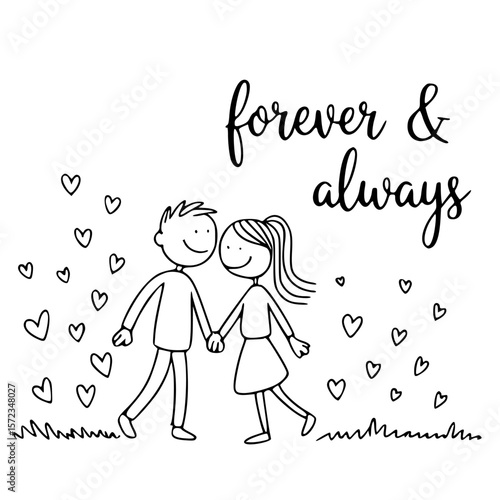 Eternal bond: A heartwarming illustration captures a couple's journey through life, symbolizing a timeless connection filled with love.