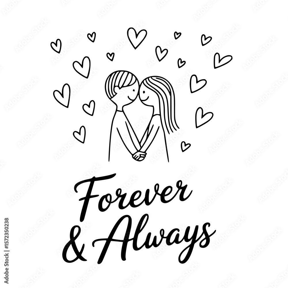 Heart Sparkle Forever Together Romantic Getaway Vector Graphics