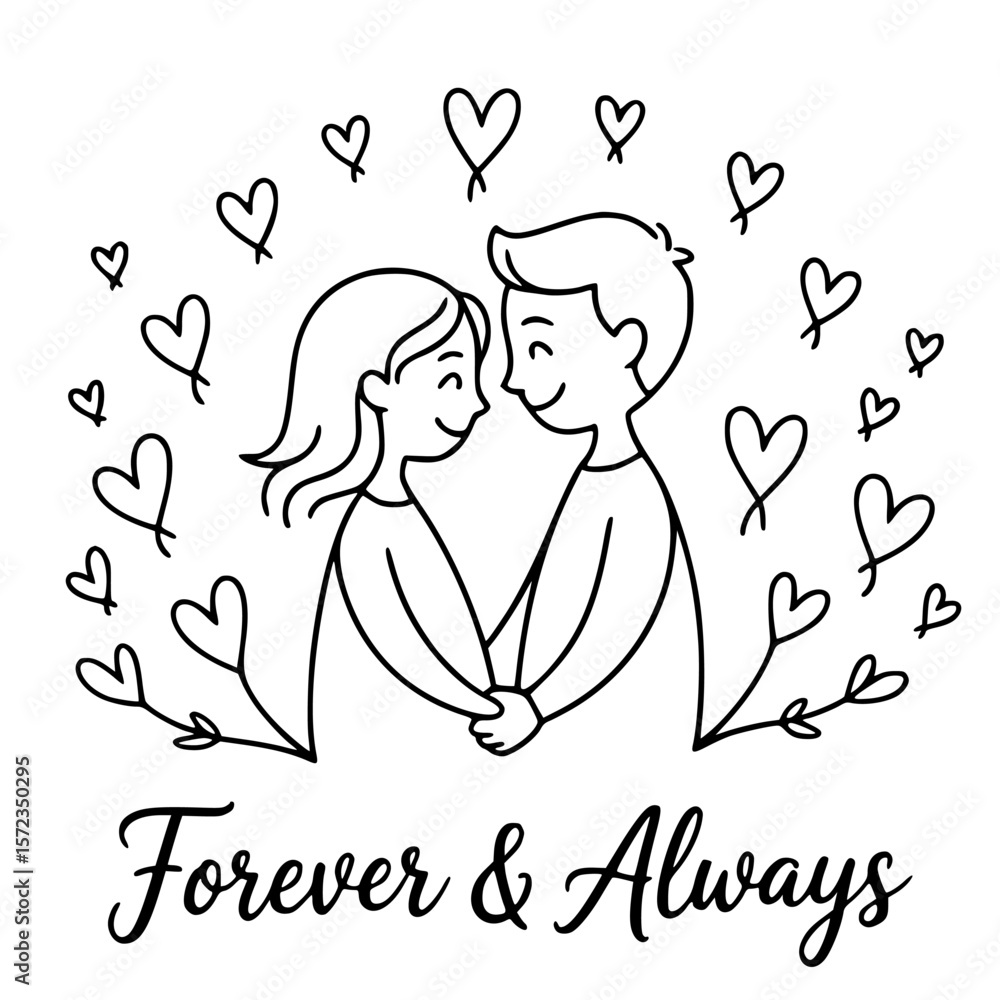Wedding Cake Love Letters Happy Couple Vector Graphics
