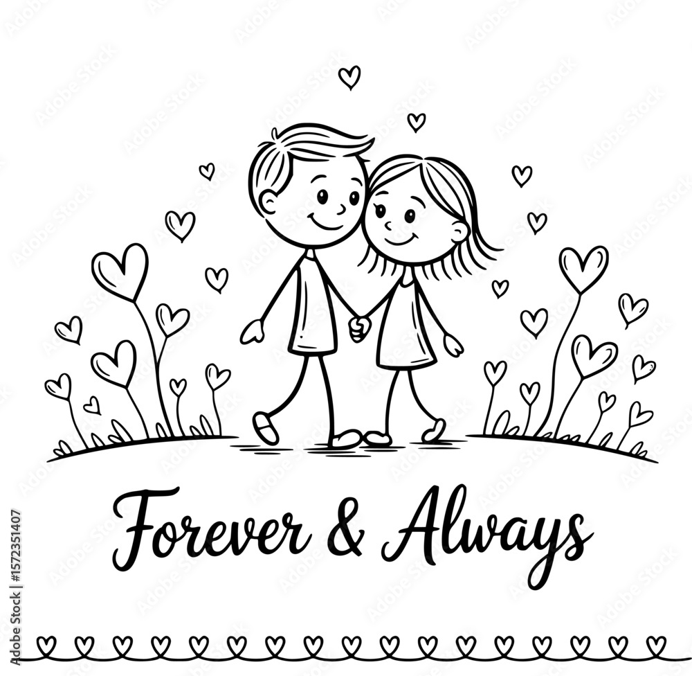 Engagement Ring Marital Bliss Cartoon Love Vector Graphics