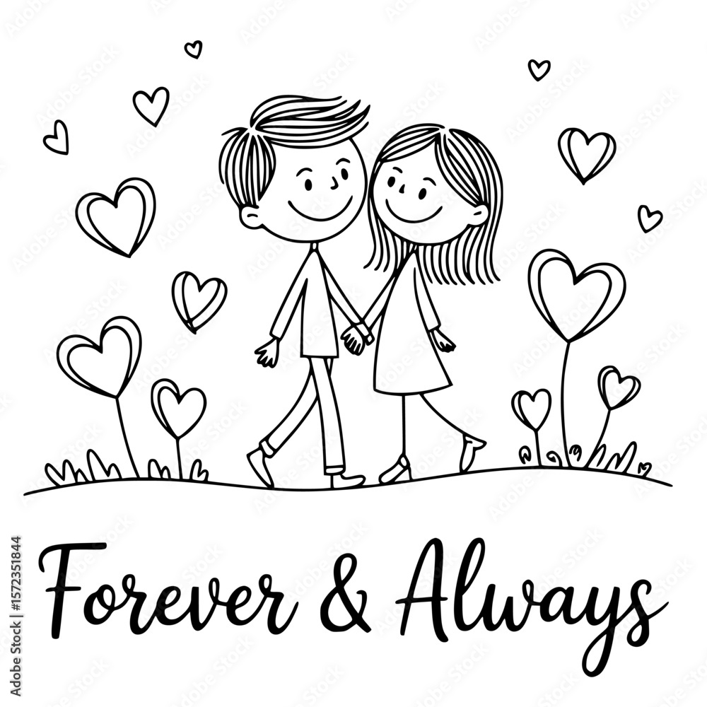 Sunset Lovers Romantic Journey Wedding Carriage Vector Graphics