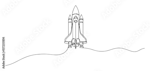rocket launching into space