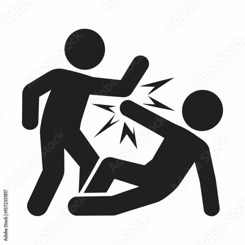 Man Fight Conflict Violence Vector Icon, vector illustration
