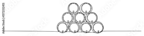 stack of barrels in pyramid shape
