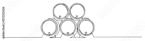 five barrels stacked vertically