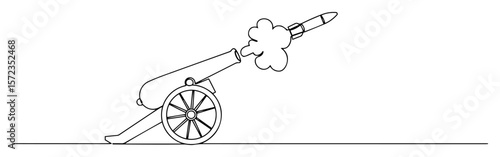 cannon firing projectile