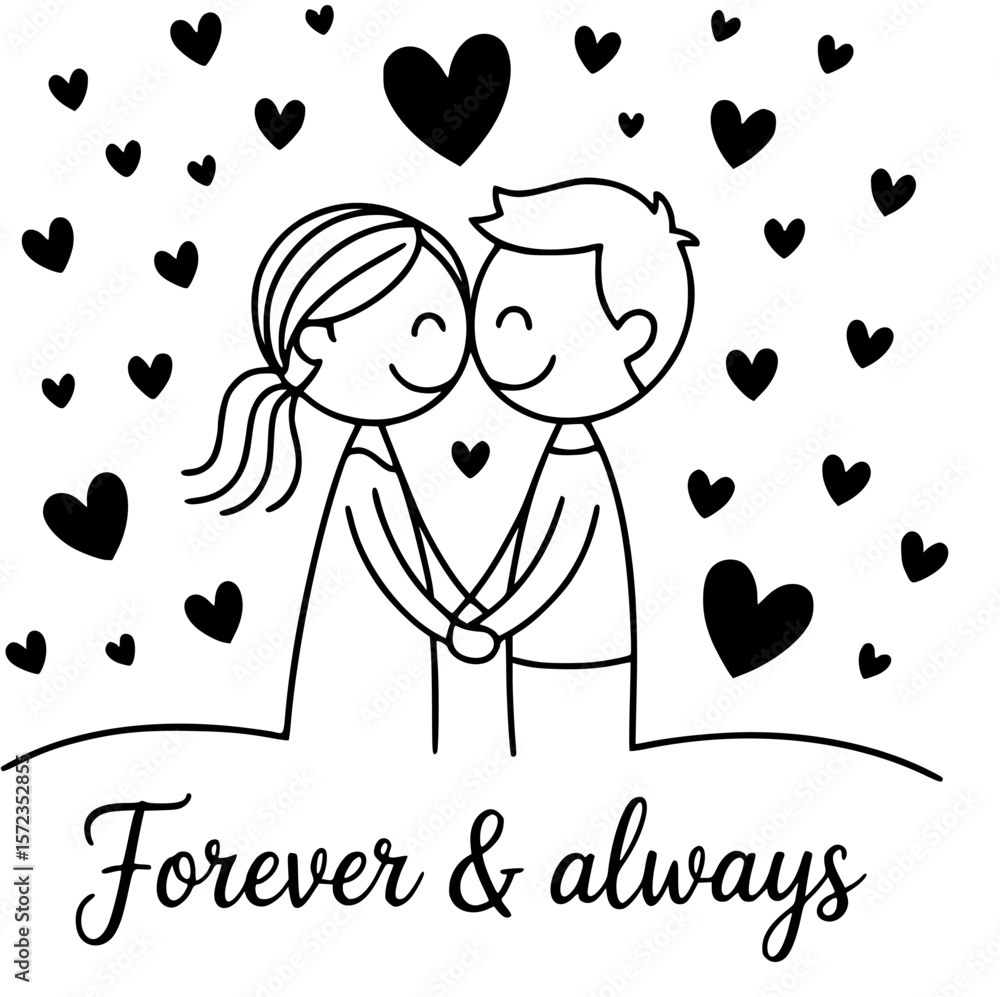 Romantic Embrace Couple Leaning Together Couple On Bridge At Sunset Vector Graphics