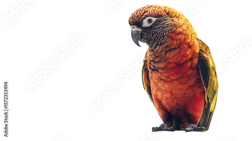 Unique kaka parrot perched background isolated on a Transparent background, PNG file.
