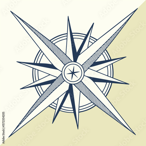 Maritime Nautical Compass Rose Design for Navigation and Exploration Adventures