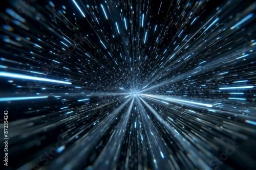 Looping Neon Hyperspeed Jump Through Light Space Tunnel