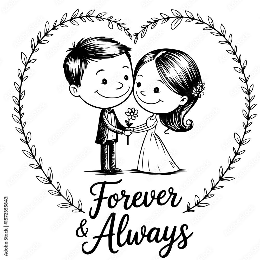 Dancing Couple Engagement Ring Just Married Car Vector Graphics