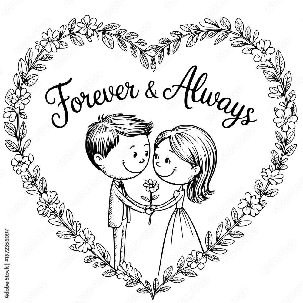 Romantic Picnic Forever Together Heart Confetti Vector Graphics