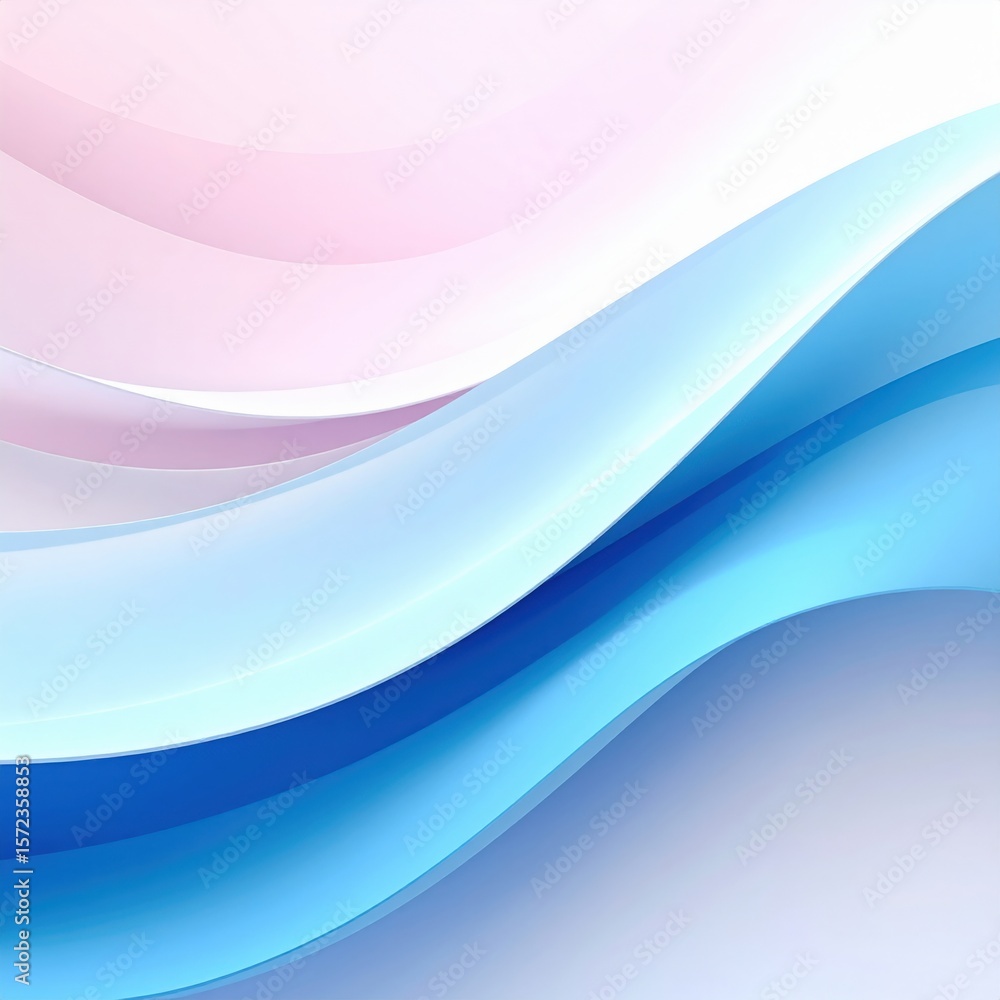 Fototapeta premium Dynamic waves of color flowing together abstract graphic design digital art tranquil environment aerial viewpoint modern aesthetic