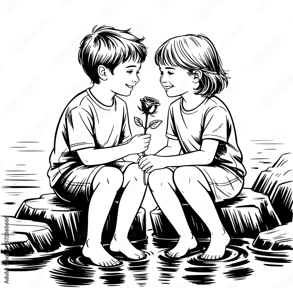 Engagement Ring Sunset Lovers Love Lanterns Vector Graphics