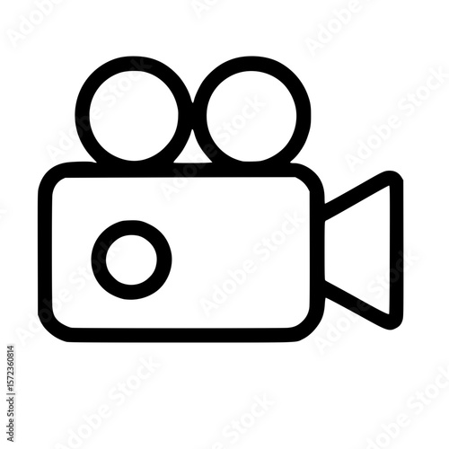 Simple Outline Style Film Camera Recorder Symbol Cinema Icon Graphic