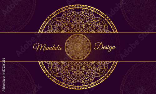 Detailed Circular Mandala Design in Gold – Royal Background Vector