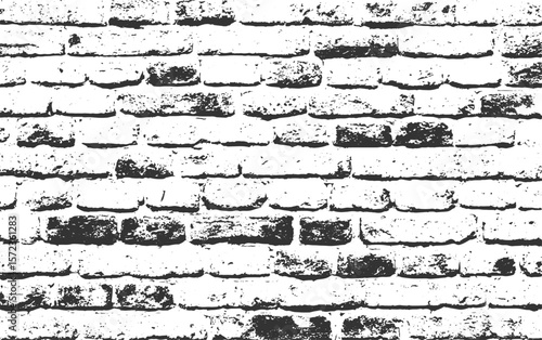 Rough textured monochrome brick wall surface with visible mortar lines and imperfections vector
