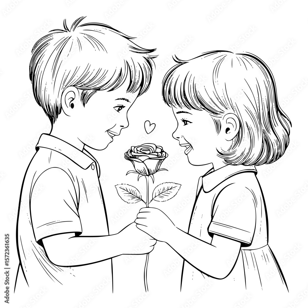 Couple Picnic Engagement Photo Bridal Bouquet Vector Graphics