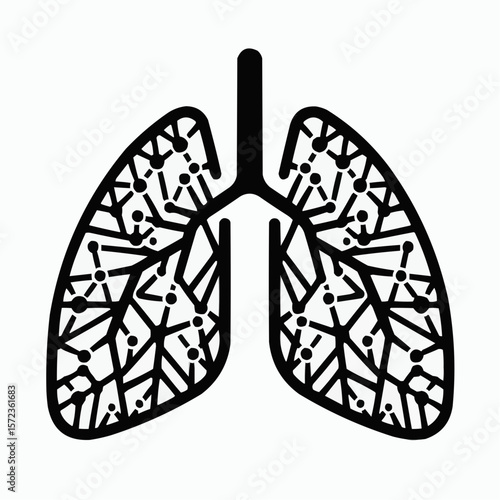 Stylized lungs with intricate patterns representing nature and breathing