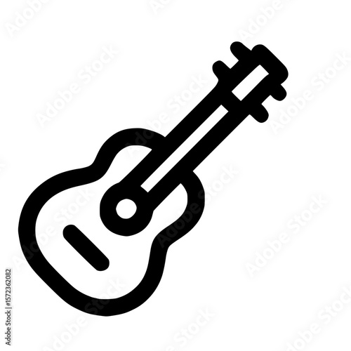 Outline Handdrawn Acoustic Guitar Stringed Instrument Musical Sound Icon