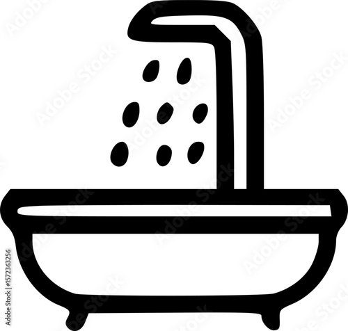 Bathtub with Faucet Outline