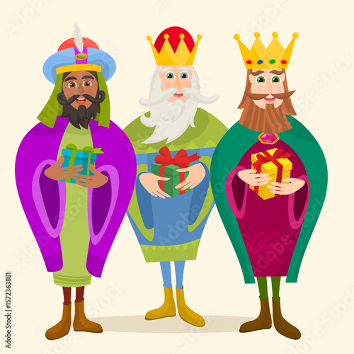 Three biblical Kings: Caspar, Melchior and Balthazar.