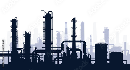 Modern Industrial Manufacturing Plant Complex with Extensive Piping and Towers
