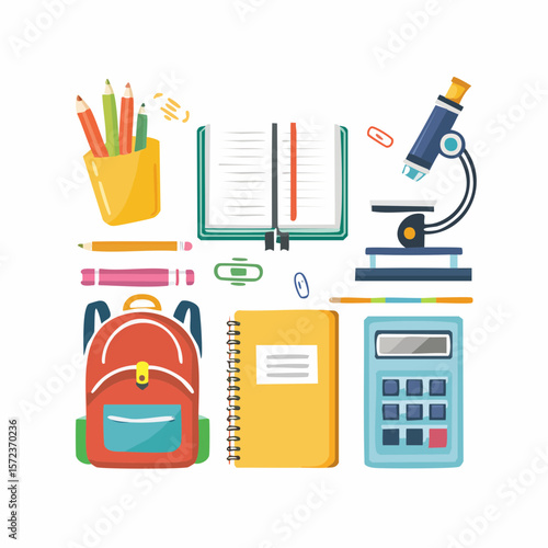 Back to School Vector Icon Pack of School Supplies