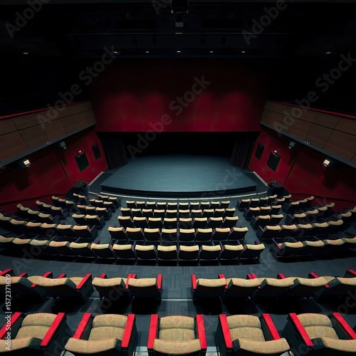 Digital sketch, painterly style, iridescent colors, soft light. Theater interior stage, with generative ai