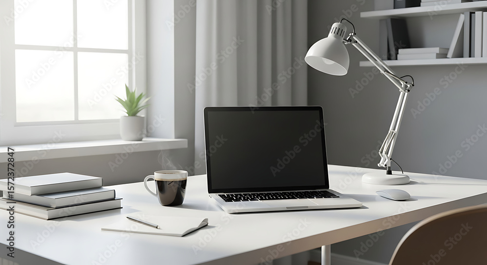custom made wallpaper toronto digitalModern Minimalist Home Office Workspace Setup.