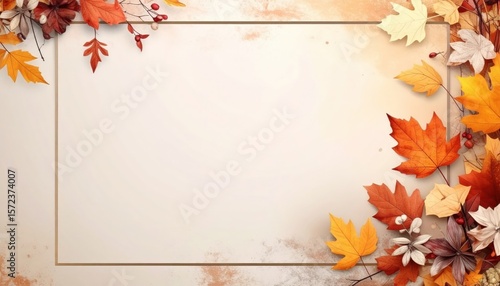 Autumn leaves arrangement nature graphic design vibrant colors aesthetic view seasonal decor concept