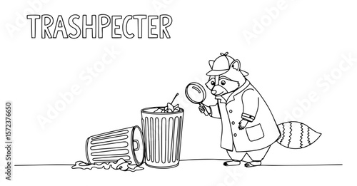 trashpecter funny raccoon detective with trash can pun