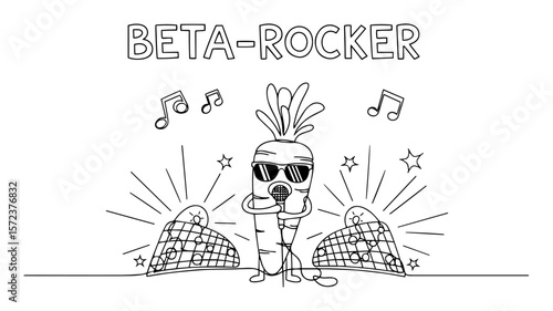 rockstar beet with sunglasses and beta rocker title