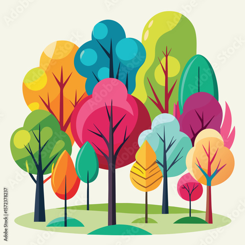 Colorful Forest Scene