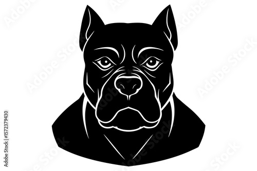 Bold & Symmetrical Front View Boxer Face Silhouette – Strong & Striking Design