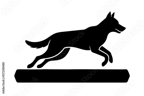 Agility Dog Jumping Silhouette Vector for Training and Sports Use